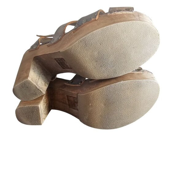 Bed Stu Caitlin F376002 Womens Brown Leather Hook & Loop Heeled Sandals Shoes - Picture 9 of 11